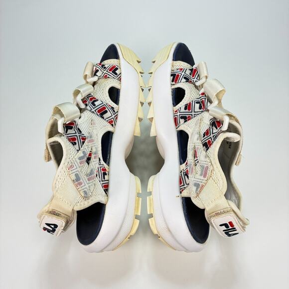 Fila Disruptor White Navy Blue Chunky Platform Strap Sandals Women’s Size 7 - Picture 7 of 9